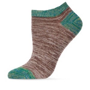 Memoi Color Blend Soft-Fit Cotton-Rich Low Cut Socks Chocolate Brown One Size - 1 of 3