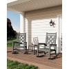 Outdoor Adirondack Rocking Chair - All-Weather HDPE Porch Rocker with High Back, Outdoor Fire Pit Chair for Garden, Lawn, Yard, Patio, Backyard - 2 of 4