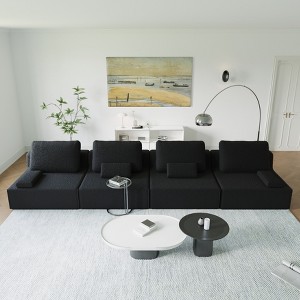 GDFStudio Brin 157.48'' Modern Modular Compressed Boucle 4-Seater Sectional Sofa - 1 of 4