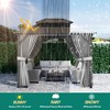 10'x12' hardtop gazebo for all weather with double metal roof, aluminum alloy frame, net, and curtain; ideal for patios, decks, and backyards. Gray. - 2 of 4