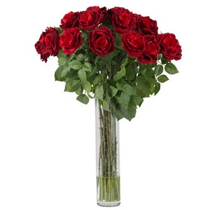 Nearly Natural Large Rose Artificial Flower Arrangement - 1 of 3