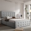 Bed Frame with 4 Storage Drawers, Linen Upholstered Platform Bed Frame with Wooden Slats Support, Button Tufted Design - 2 of 4