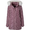 Sportoli Women Long Quilted Plush Lined Outerwear Puffer Jacket Winter Coat with Fur Hood - 4 of 4