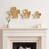 Decorative Sold Wall Hanging Flower Design - Ornamental Hanging Wall Decor, Living Room Decor, or Home Decor Accents - Set of 3, 18", Gold - 3 of 4