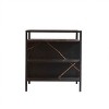 Cat Litter Box Enclosure Furniture, Hidden Litter Box Cabinet with Metal Frame, Wooden Enclosed Cat Washroom House End Table  for Livingroom, Hallway - 2 of 4