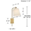 Barnes and Ivy Seline Modern Wall Lamps Set of 2 Warm Gold Plug-in 9" Light Fixture Adjustable Swivel Off White Shade for Bedroom Reading Living Room - 4 of 4