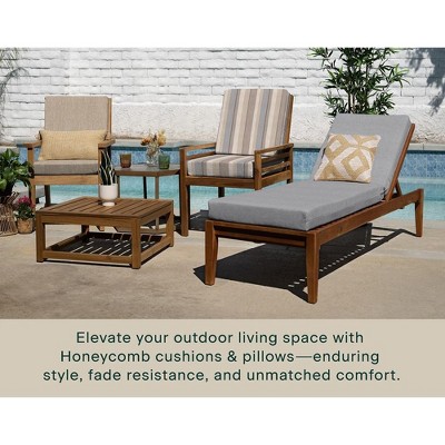 Stripe Taupe Highback Outdoor Dining Chair Cushion