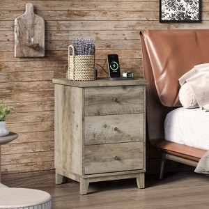Karl Home 3-Drawer Gray Particle Board 17.72in. W Nightstands - 1 of 4