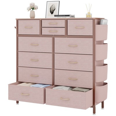 Gikpal 12 Drawer Dresser for Bedroom, Cupboards & Cabinets, Tall Dressers & Chests of Drawers for Bedroom, Side Pockets and Hooks, Living Room