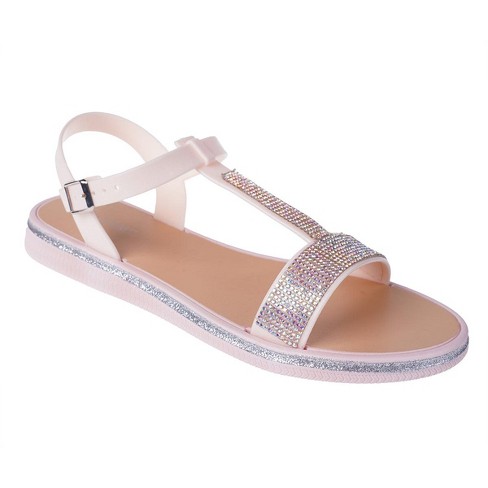Fifth & Luxe Women's Pcu Sparkly Flat Sandals - Open Toe Flats With ...