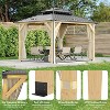 10 x 12 Ft Wood Gazebo with Nettings and Curtains for Backyard, Patio - 4 of 4