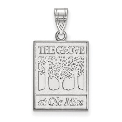 Black Bow Jewelry 10k White Gold Mississippi Rebels NCAA Large Pendant