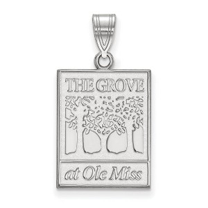 Black Bow Jewelry 10k White Gold Mississippi Rebels NCAA Large Pendant - 1 of 3