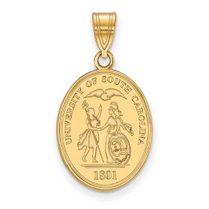 Black Bow Jewelry 14k Yellow Gold Plated Sterling Silver South Carolina Gamecocks NCAA Large Pendant - 1 of 3