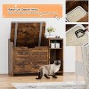 Cat Litter Box Enclosure with top opening and cushion. Modern wood design hides litter box and doubles as a nightstand with scratch pad. - 2 of 4