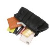Classic Pleated Satin Clutch Bag Diamante Embellished Formal Handbag for Wedding/Prom/Black-Tie Events (Black) - 4 of 4