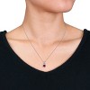 EVERLY JEWELRY | Sterling Silver 1 4/5ct TGW Created White Sapphire and Created Ruby Teardrop Halo Pendant with Chain, 18 inc - 3 of 4