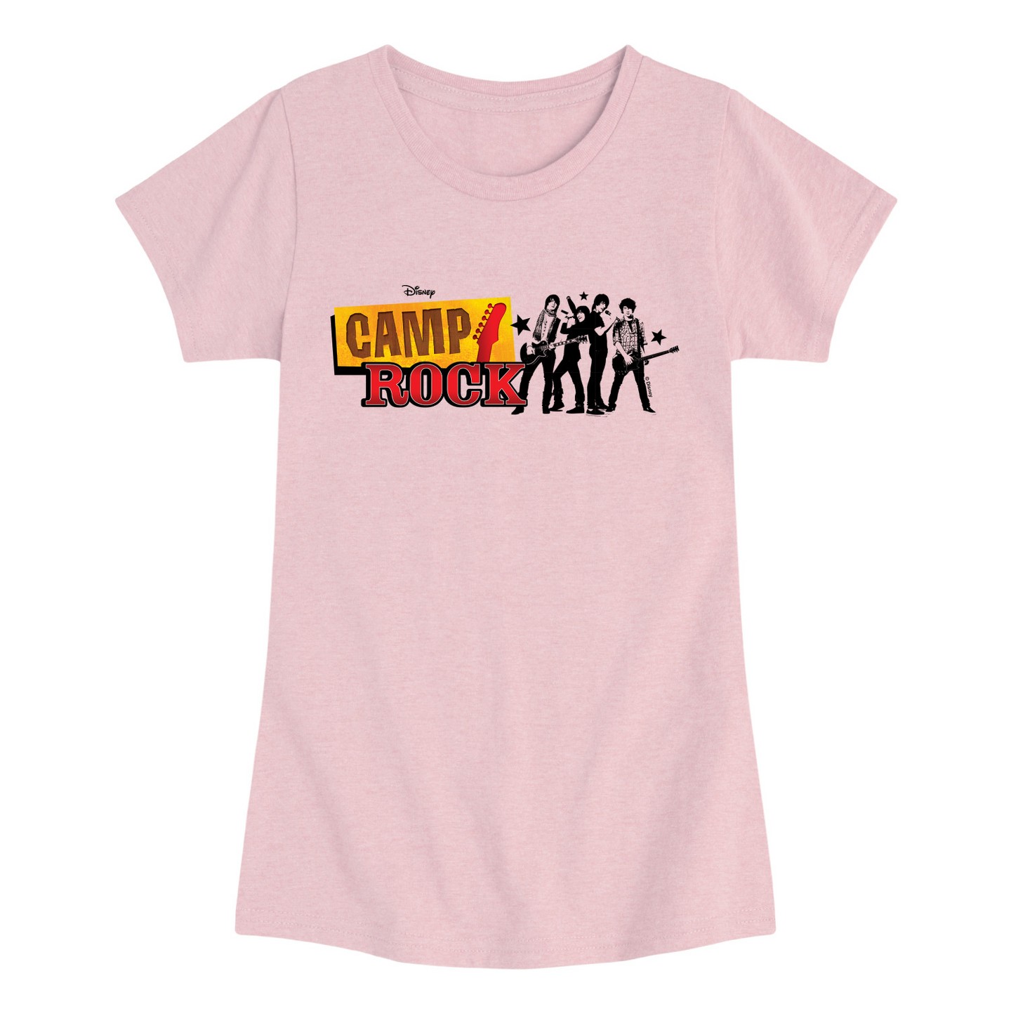 Футболка Camp Rock Logo Fitted Short Sleeve Graphic T-Shirt - Heather Pink для девочек, цвет: Меланжевый розовый — фото 1