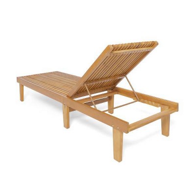 Nadine 2-Piece Teak Finish Chaise Lounge Set with Cream Cushions
