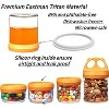 Angel Sar Portable Stackable Food Storage Containers, 4-Piece Airtight Tritan Canisters with Twist Lock Lids, BPA & Phthalate Free, Green & Orange - 4 of 4