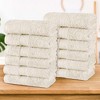 Cotton Plush Soft Highly-Absorbent Heavyweight Luxury Face Towel Washcloth Set of 12 by Blue Nile Mills - 2 of 4