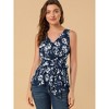 Allegra K Women's Sleeveless V Neck Tie Waist Asymmetric Hem Wrap Peplump Tops - 3 of 4