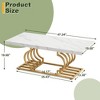 Kumasinova Rectangle Marble Coffee Table,47.24" Center Dining Table with Metal frame for Living Room,Bedroom,Meeting Room,White - 3 of 4