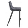 Faux Leather Barstool 43.3" H, Dark Gray and Black Finish With Steel Frame, Set of 2 by Zuo Modern - 3 of 4