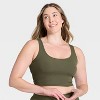 Women's Cotton Blend Ribbed Cropped Tank Top - Auden™ - 4 of 4