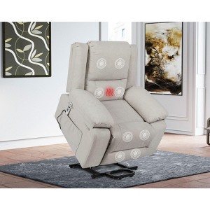 NicBex Linen Lift Recliner Chair for Elderly,Massage Chairs with Vibration Massage and Lumbar Heating,Reclining Chairs for Living Room - 1 of 4