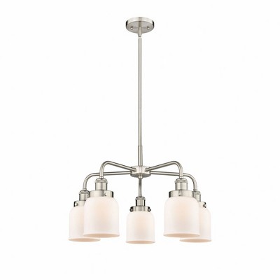 Bell - 5 Light Stem Hung Chandelier In Art Deco Style-14.75 Inches Tall and 23 Inches Wide