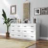TiramisuBest Modern White Side Cabinet 6 Drawers Wood Chest Metal Handles Storage Organizer Living Room Bedroom Hallway - 2 of 4