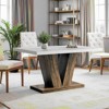 MAYEERTY 47" Dining Table, Farmhouse Wooden Kitchen Dinner Table with Duty Pedestal - 2 of 4