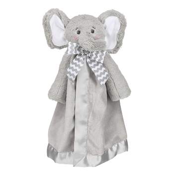 Bearington Baby Lil' Spout Snuggler, Gray Elephant Security Blanket, 15 inches
