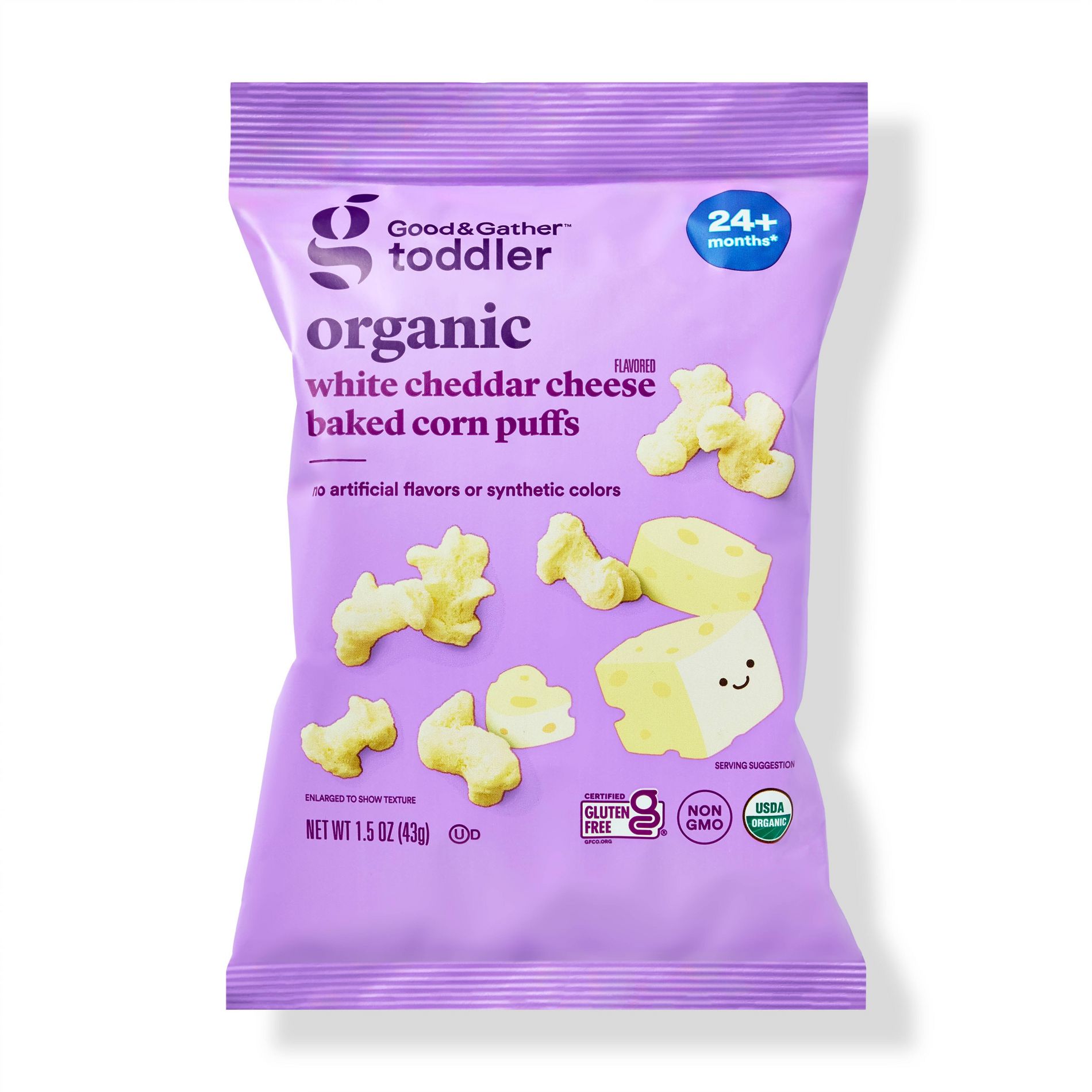 Toddler Cheddar Puffcorn Baby Snacks - 1.5oz - Good & Gather™