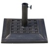 Outsunny 20 lbs Patio Market Umbrella Base Stand Resin Parasol Holder Square with Beautiful Decorative Pattern, for Φ1.5", Φ1.89" Pole - 4 of 4