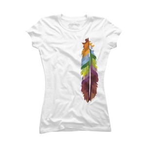 Junior's Design By Humans The Patterned Feather By bortwein T-Shirt - 1 of 3