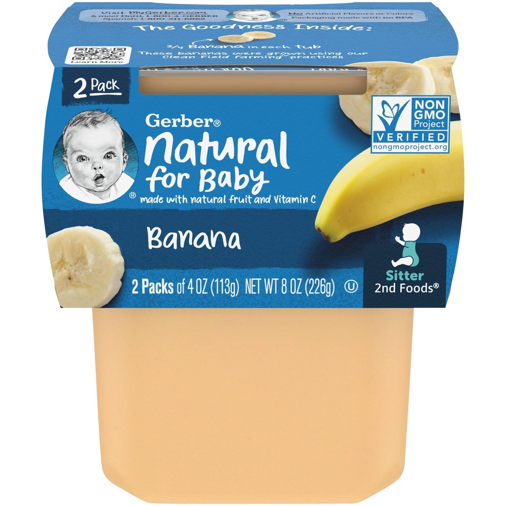 Photos - Baby Food Gerber Sitter 2nd Foods Banana Baby Meals - 2ct/8oz 