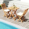 Tangkula Folding Patio Chairs Set of 2 w/ Slatted Backrests & Soft Seat Cushions - 2 of 4