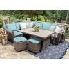 Leisure Made Walton 7pc Wicker Sectional in Spa Blue Fabric - 2 of 4