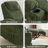 Power Lift Recliner Chair, Lift Chair with Massage & Heat, Adjustable Corduroy Electric Recliner Chairs with 2 Cup Holders & Stand Assist - 3 of 4