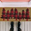 tagltd 1'5"x3'3" Coir Estate Mat Tis This Season Red Background Green Pine Trees Rectangle Indoor and Outdoor Door Welcome Mat - 3 of 3