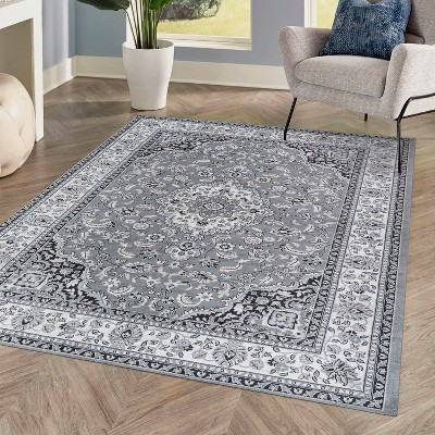 Palmette Modern Persian Floral Area Rug - JONATHAN Y