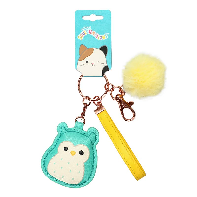 Squishmallows Winston The Owl & Puff Pom Keychain With Wristlet Strap, 2 of 3
