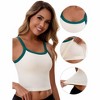 INSPIRE CHIC Women's Spaghetti Strap Camisole Sleeveless Contrast Color Cropped Tank Top - 3 of 4