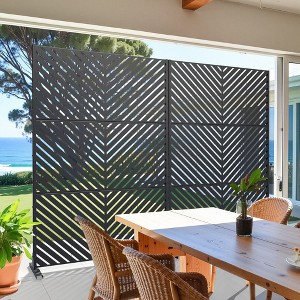 PexFix Metal Freestanding Privacy Screen Garden Fence For Deck Patio Balcony Outdoor Privacy Panel Palace Pattern - 1 of 4