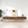 POVISON 63" Minimalist Floating TV Stand, Modern Wall-Mounted Entertainment Center with 3 Drawers, Walnut Veneer, Media Console - 3 of 4
