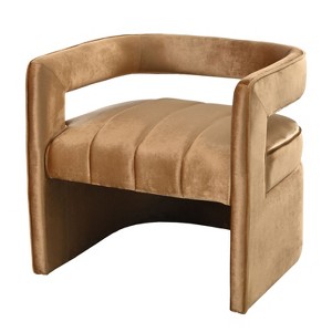 NicBex Velvet Accent Chair,Fully Upholstered Living Room Chairs with Curved Backrest,Modern Comfy Armchair,Accent Chairs for Living Room - 1 of 4