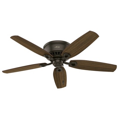 Hunter Low Profile 52" Bronze Ceiling Fan with LED Light and Remote Control
