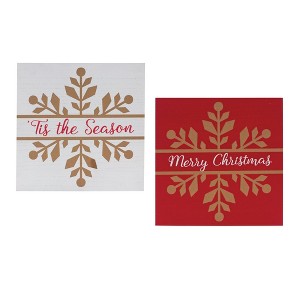 Merry Christmas and ’Tis the Season Wall Sign Set of 6 – 11.75" by Melrose - 1 of 3